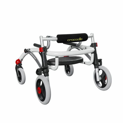 4-wheel mobility walker - R82 Crocodile - Etac - height-adjustable / with seat / with elbow-rest