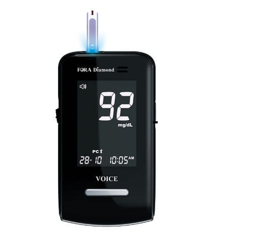 GDH-FAD blood glucose meter - DM20 - ForaCare Suisse AG - for hospitals / hematocrit / with lancing device