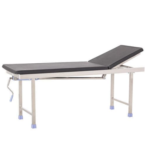 Manual examination table - B-40 - Hebei Pukang Medical Instruments - with adjustable backrest / 2-section / green