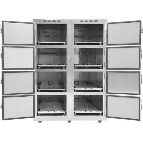 8-body refrigerated mortuary cabinet - SKB-7A008 - Jiangsu Saikang Medical Equipment - for mortuary stretchers / front-loading / for temporary storage