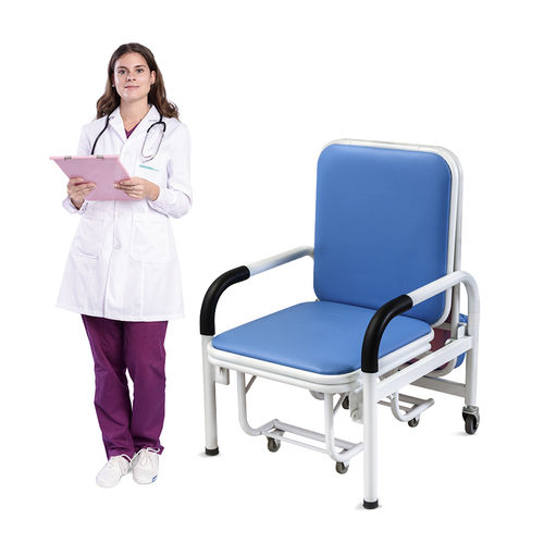 Chair with armrests - SKE001 - Jiangsu Saikang Medical Equipment - on casters / with high backrest / folding