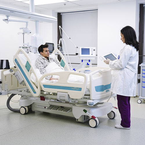 Hospital bed - Z7z - Jiangsu Saikang Medical Equipment - electric / height-adjustable / on casters