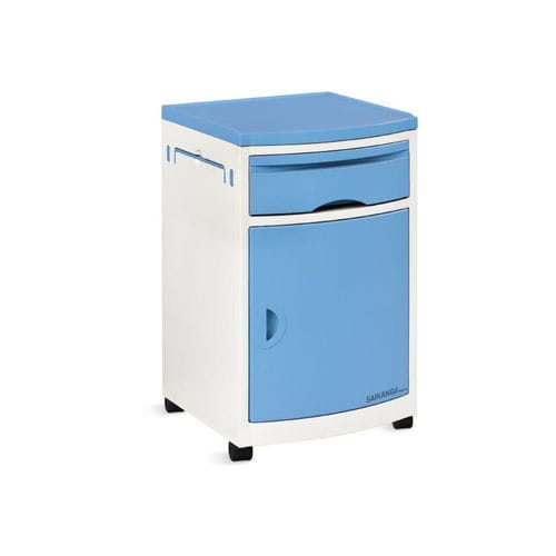 Bedside table with wardrobe - SKS02-W - Jiangsu Saikang Medical Equipment - with drawers / locking / on castors