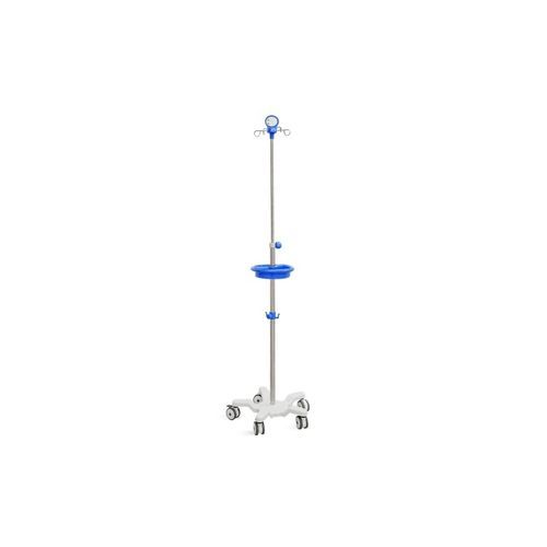 IV pole on casters - SKH041(19) - Jiangsu Saikang Medical Equipment - 4-hook / with infusion pump bracket / stainless steel