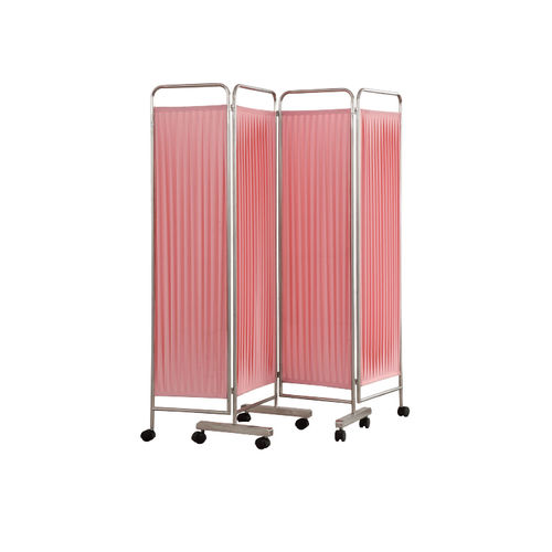 Folding hospital screen - YFQ-SC04S - Jiangsu Yongfa Medical Equipment Technology - on casters / 4-panel / antibacterial