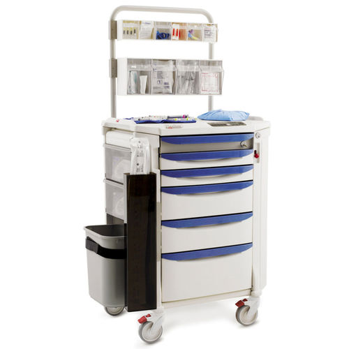 Anesthesia trolley - FLXANES1 - InterMetro - plastic / with compartment / with side bin