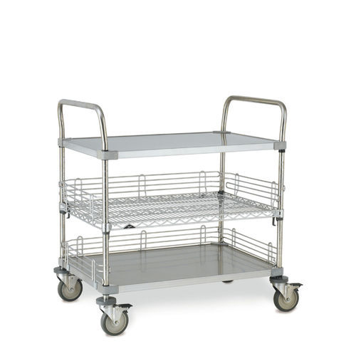 Storage trolley - CASE-OL36H - InterMetro - transport / stainless steel / with shelf