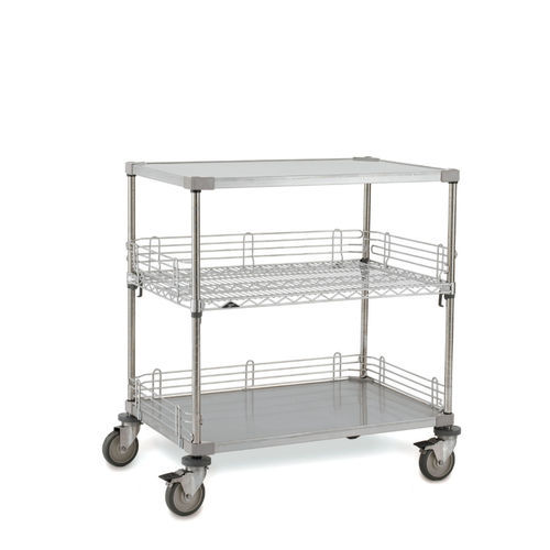 Transport trolley - CASE-OL36 - InterMetro - stainless steel / with shelf / open-structure