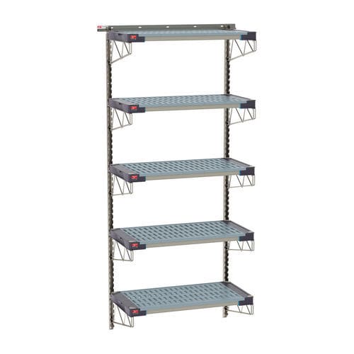 5-shelf shelving unit - SmartWall Life - InterMetro - wall-mounted / antibacterial / stainless steel