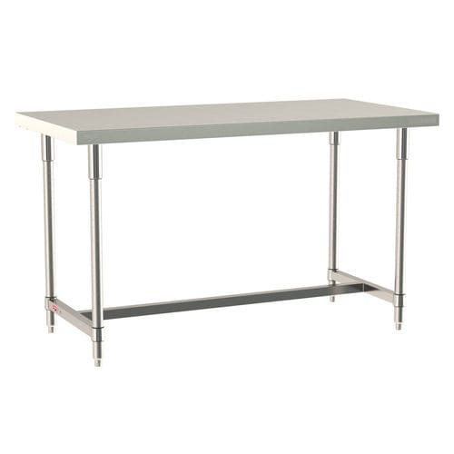 Work table - TableWorx - InterMetro - mobile / stainless steel / height-adjustable