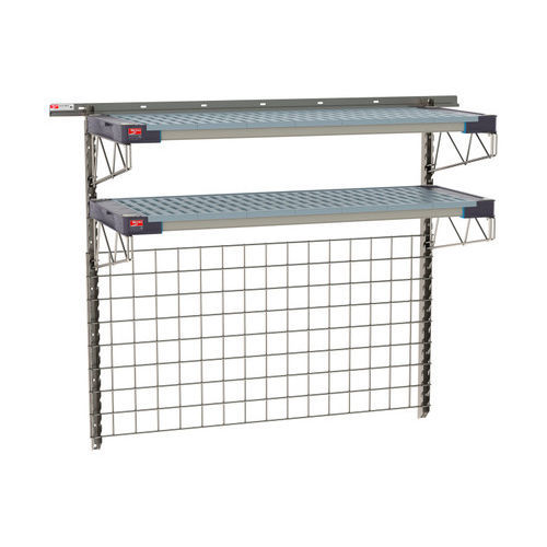 2-shelf shelving unit - SmartWall Life - InterMetro - wall-mounted / open-structure / stainless steel
