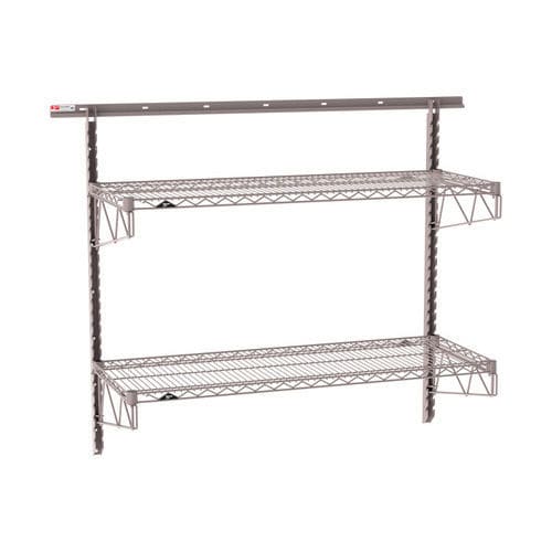 2-shelf shelving unit - Metro SmartWall - InterMetro - antibacterial / wall-mounted / open-structure