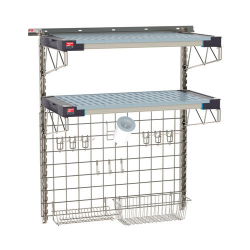2-shelf shelving unit - SmartWall Life - InterMetro - for basket storage / wall-mounted / antibacterial