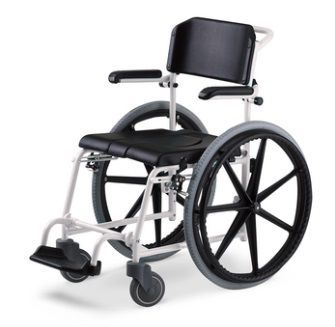 Shower chair with armrests - McWet Dusch- und Toilettenrollstuhl 24" - Meyra - on casters / with backrest