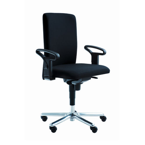 Bariatric office chair - 3078 series - Meyra - with armrests / on casters / with high backrest