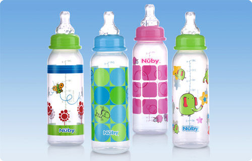 Polypropylene baby bottle - Decorated Non-Drip™ - Nuby - without bisphenol A