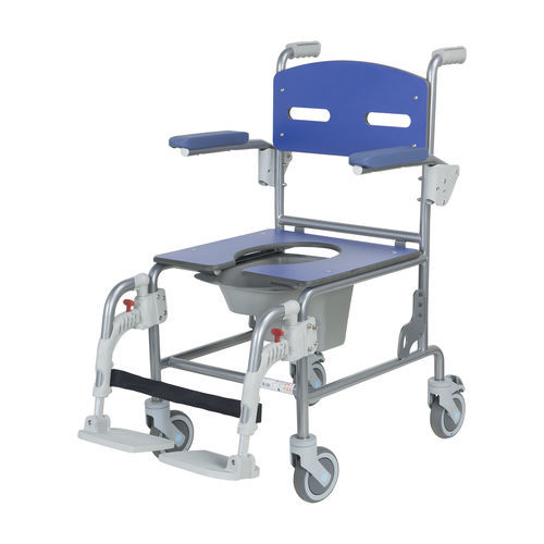 Commode chair with armrests - ANTARCTIC - ORTHOS XXI - with bucket / on casters / with footrest