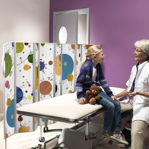 Mobile hospital privacy screen - 06523-APY - Silentia - 3-panel