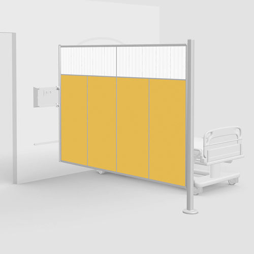 Fixed hospital privacy screen - 06355-DT-S - Silentia - folding