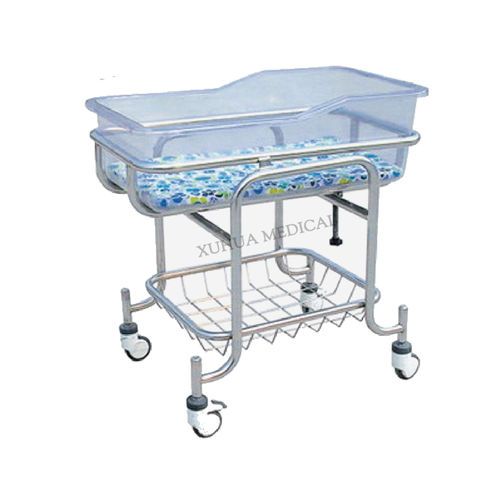 Hospital bassinet on casters - HL-A153A - HI-LIFE Technology (HEBEI ) Co., Ltd. - fixed-height / with storage unit / stainless steel