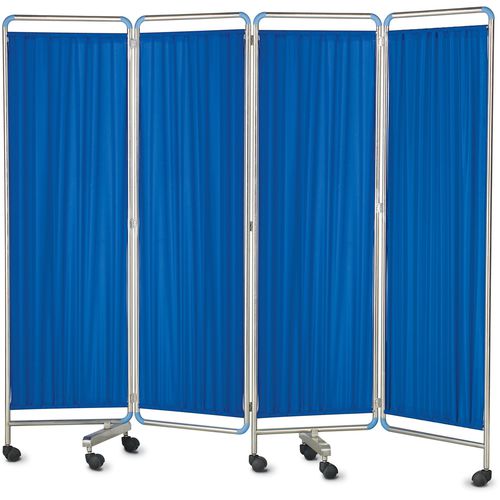 Hospital screen on casters - ALK06-S01 - Zhongshan Aolike Medical Equipment Technology - 4-panel / with curtain