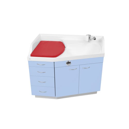 Biocleanable changing station - Pédiabain - Loxos - with bath