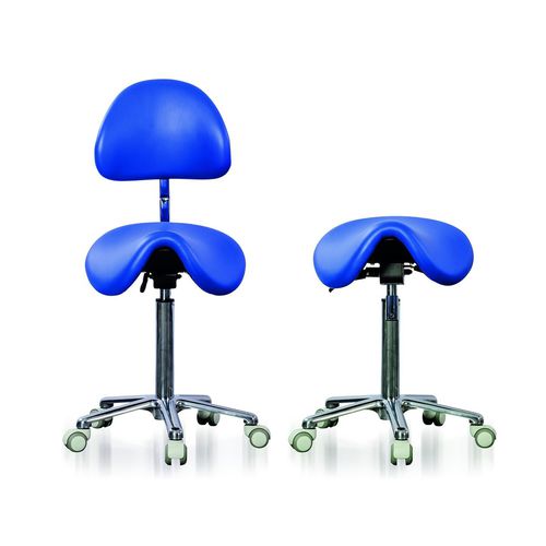 Dental stool - PONY - Fedesa - height-adjustable / with backrest / on casters