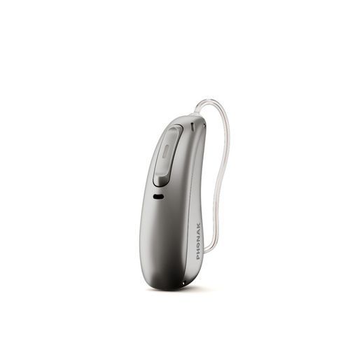 RIC hearing aid - CROS P 13 - Phonak - black / gray / beige