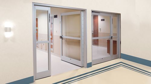 Intensive care door - VersaMax 2.0 - ASSA ABLOY Entrance Systems Italy Srl - swing / swinging / with glass panel