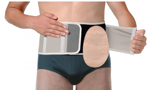 Abdominal support belt - Orione®  - SAFTE Italia - adult / semi-rigid / with colostomy pouch opening