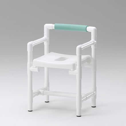 Shower stool with armrests - DH 49 A RL - RCN Medizin - with cutout seat / with backrest