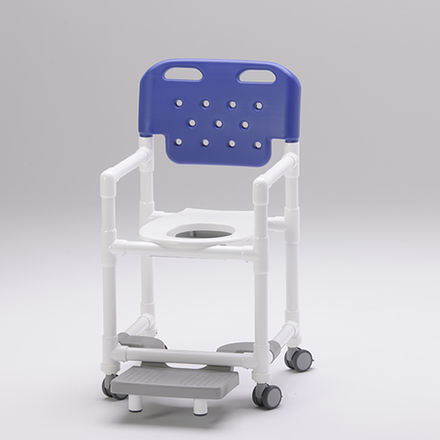 Shower chair with armrests - SC 200 FT - RCN Medizin - on casters / with footrest / with cutout seat