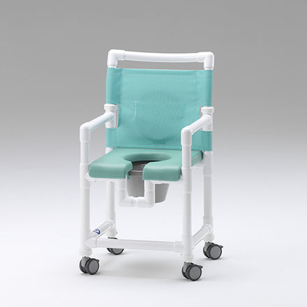 Shower chair with armrests - SCC 250 PP - RCN Medizin - on casters / with footrest / with cutout seat