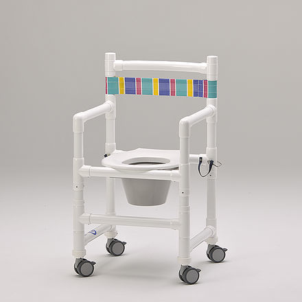 Shower chair with armrests - SCC 250 KB - RCN Medizin - on casters / with cutout seat / with bucket