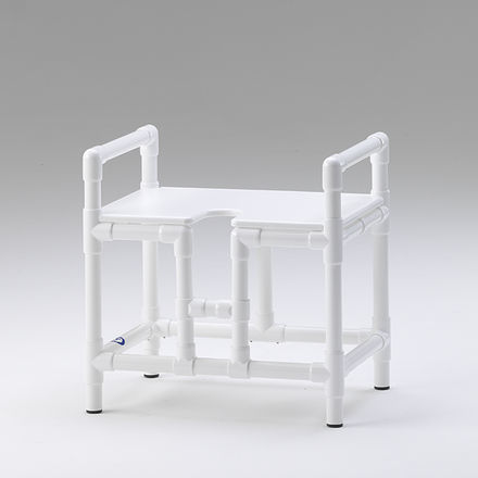 Shower stool with armrests - DH 80 OS DSP - RCN Medizin - without backrest / with footrest / with cutout seat