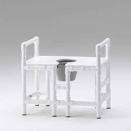 Shower stool with armrests - DT 300 OS DSP - RCN Medizin - without backrest / with cutout seat / with bucket