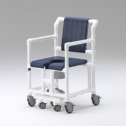 Shower chair with armrests - SCC 250 XL PPG STE - RCN Medizin - on casters / with sliding footrest / with cutout seat