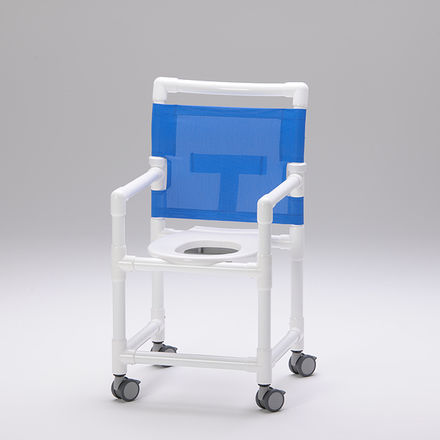 Shower chair with armrests - SC 100 - RCN Medizin - on casters / with cutout seat / with backrest