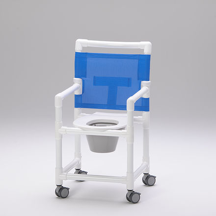 Shower chair with armrests - SCC 250 - RCN Medizin - on casters / with cutout seat / with bucket