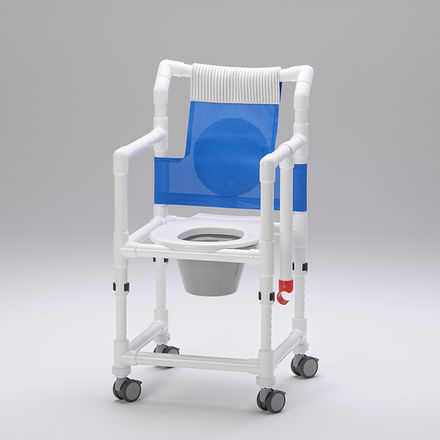 Shower chair with armrests - SCC 250 HV SB - RCN Medizin - with bucket / with backrest / height-adjustable