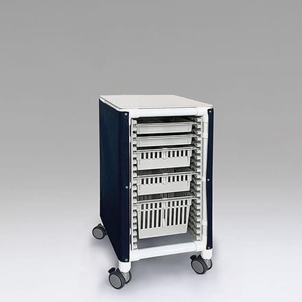 Medical cart - MEW 50 - RCN Medizin - stainless steel / plastic / with basket