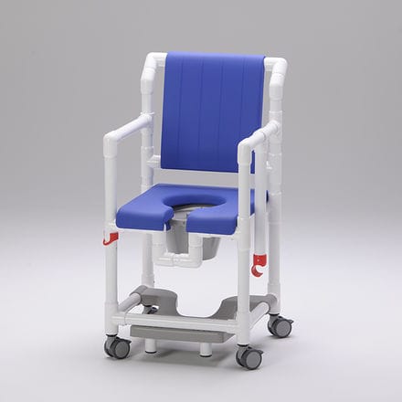 Shower chair with armrests - SCC 250 PPG SB - RCN Medizin - on casters / with sliding footrest / with cutout seat