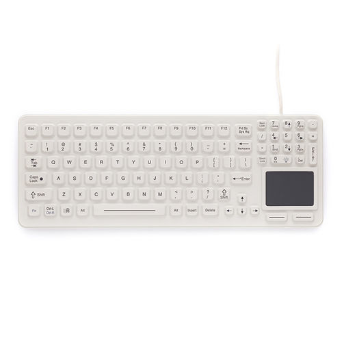 Medical keyboard with touchpad - SK-97-TP - IKEY - silicone rubber / washable / disinfectable
