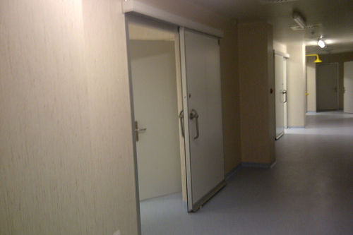 Laboratory door - TH7 - Tané Hermetic - sliding / stainless steel / hermetic