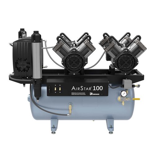 Dental compressor - AirStar 100 - Air Techniques - membrane / 1-workstation / with air dryer