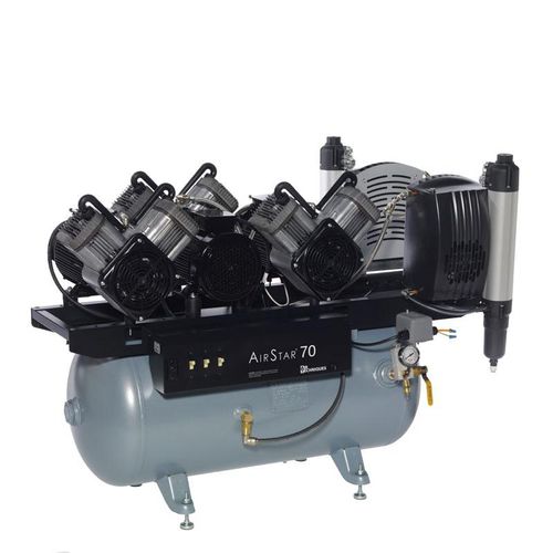 Dental compressor - AirStar 70 - Air Techniques - medical / membrane / 10-workstation
