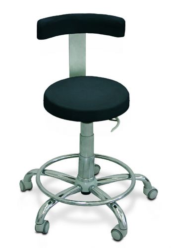 Doctor's office stool - HX - TT Med s.r.l. - height-adjustable / with backrest / with footrest