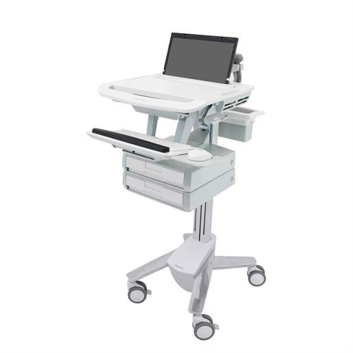 Medicine distribution computer cart - SV43-1120-0  - Ergotron - battery-powered / height-adjustable / with drawer