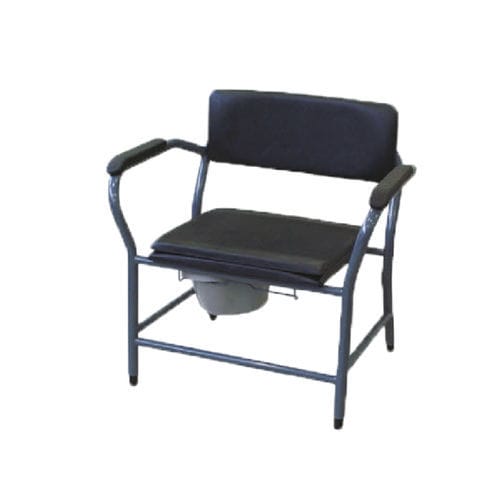 Bariatric commode chair - Sigma - SCEMED - with armrests / with bucket / with high backrest