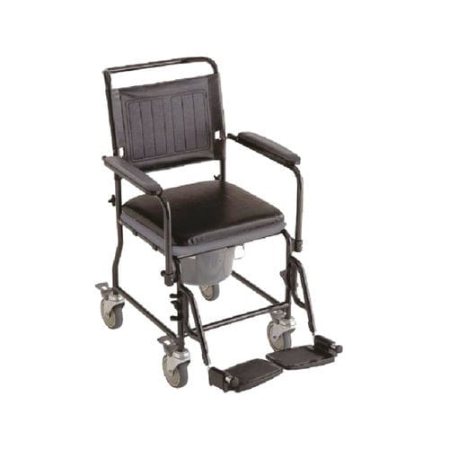 People with reduced mobility commode chair - Cascata - SCEMED - with armrests / on casters / with footrest